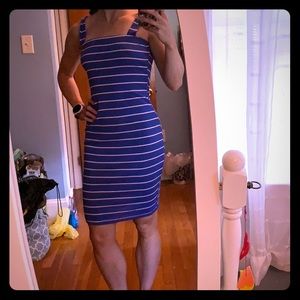 Lulus boardwalk blue striped dress